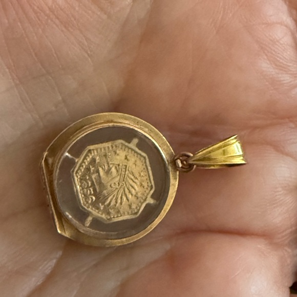 Estate California genuine 22k 1856 Gold Coin Pendant Necklace